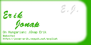 erik jonap business card